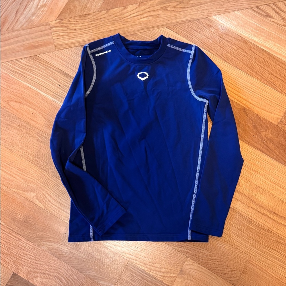 Kids Blue Evoshield Long Sleeve Thermal Shirt